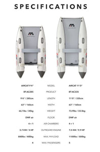 AQUA MARINA AIRCAT INFLATABLE CATAMARAN BOAT